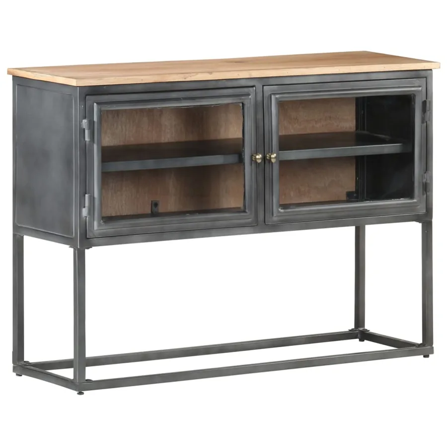 Buffet Gris 100x30x70 cm Bois d'acacia massif - 11