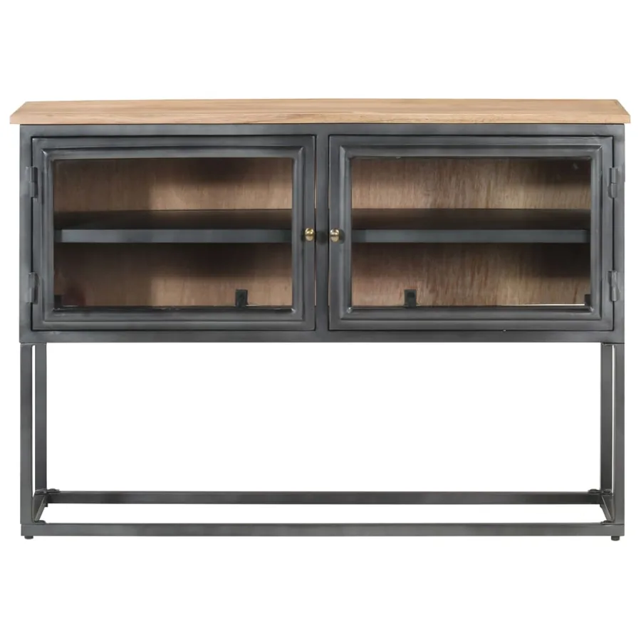 Buffet Gris 100x30x70 cm Bois d'acacia massif - 2