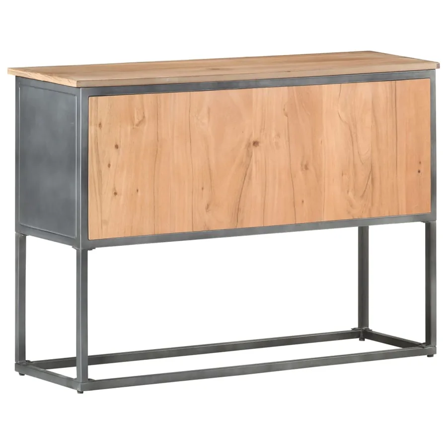 Buffet Gris 100x30x70 cm Bois d'acacia massif - 4