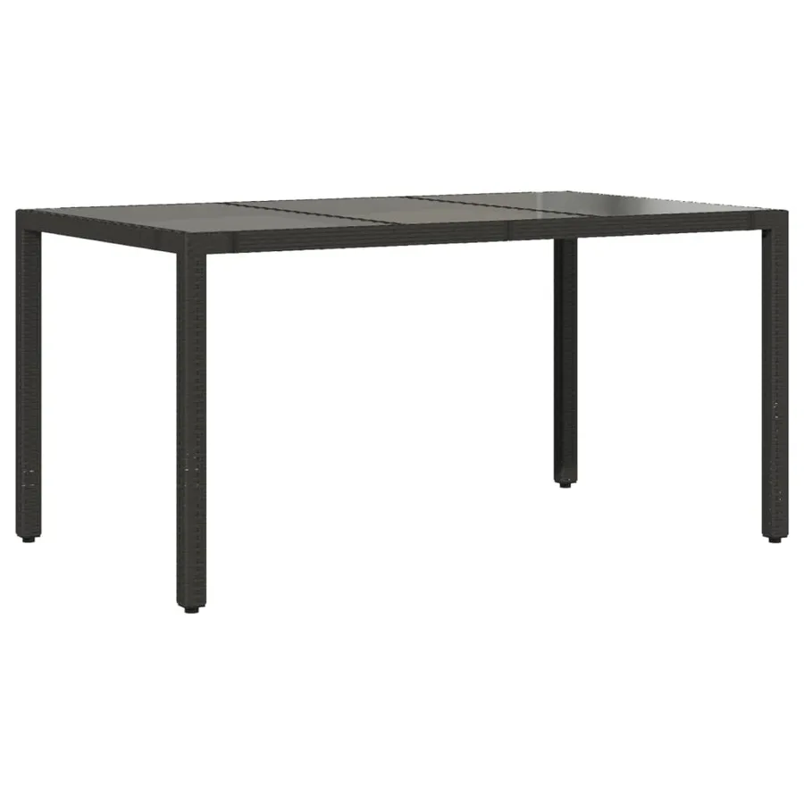 Ensemble à manger de jardin coussins 7pcs Noir Résine tressée - 4