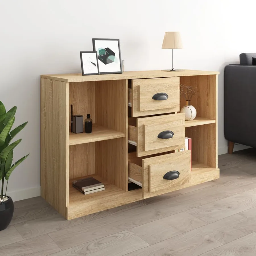 Buffet chêne sonoma 104,5x35,5x67,5 cm bois d'ingénierie - 6