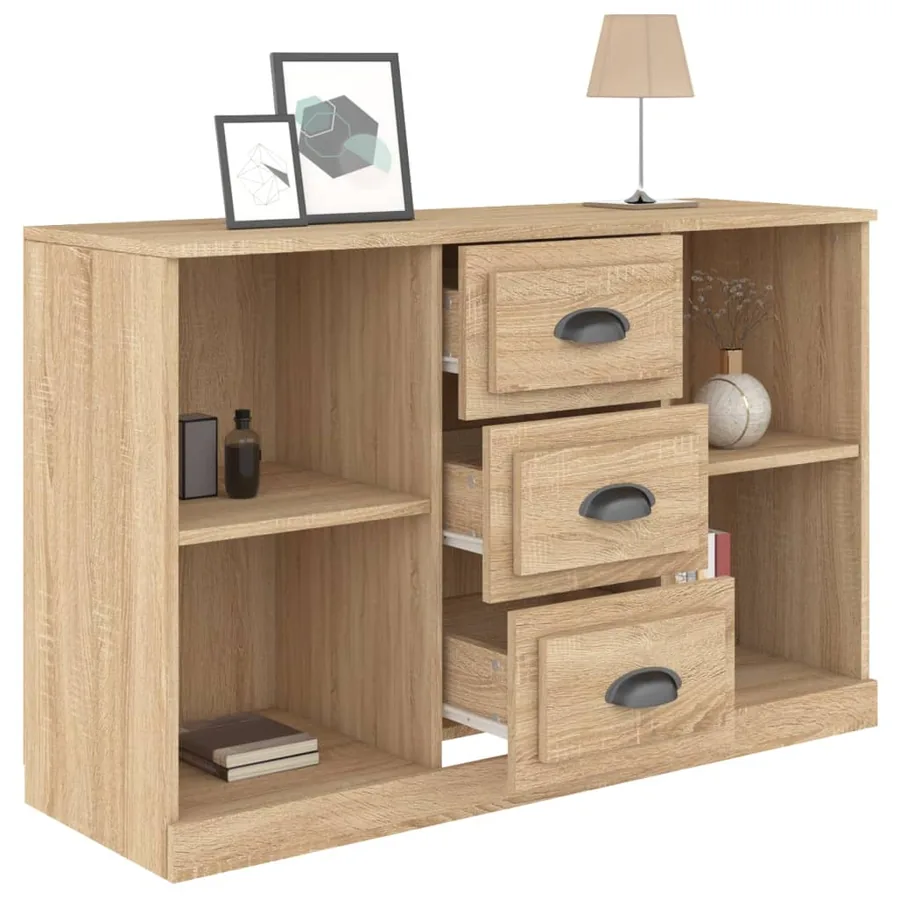 Buffet chêne sonoma 104,5x35,5x67,5 cm bois d'ingénierie - 7