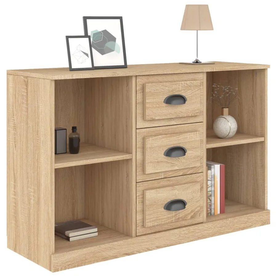 Buffet chêne sonoma 104,5x35,5x67,5 cm bois d'ingénierie - 8