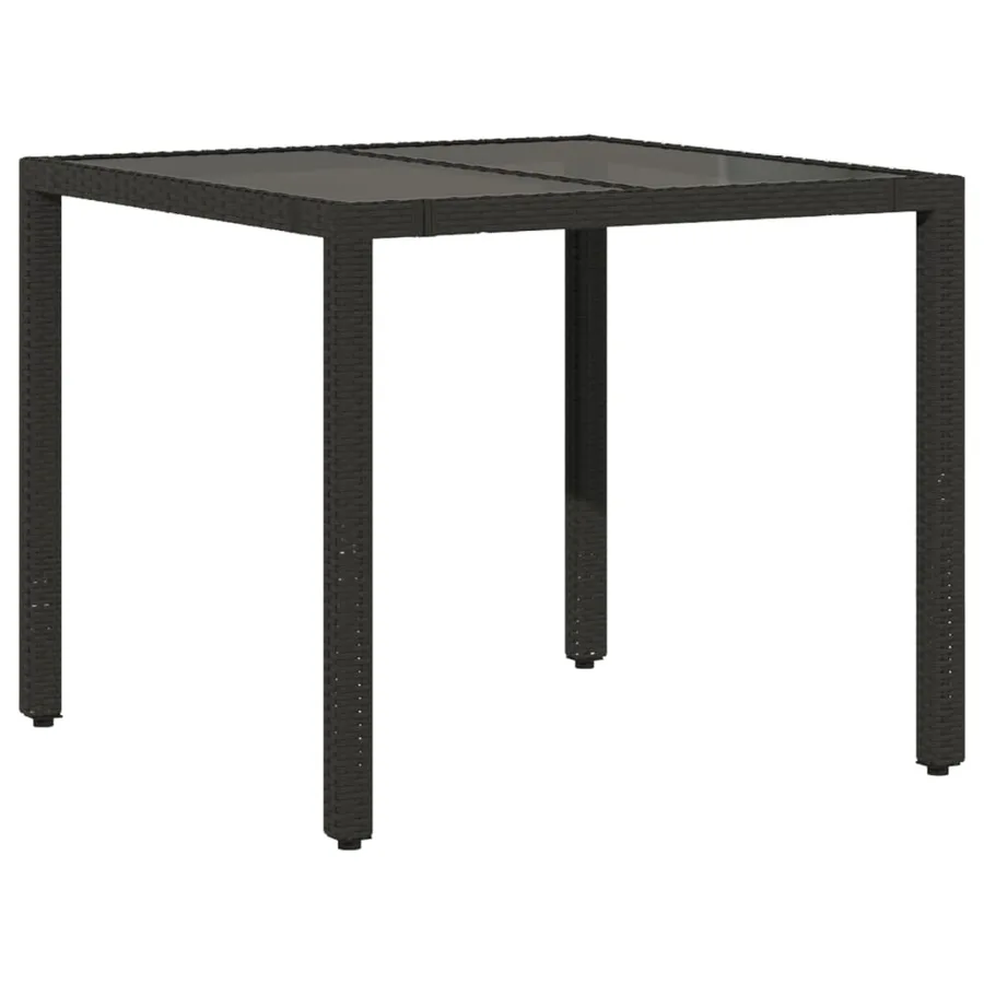 Ensemble à manger de jardin coussins 5pcs Noir Résine tressée - 4