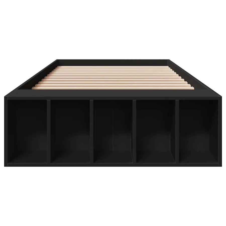 Cadre de lit sans matelas noir 100x200 cm - 4