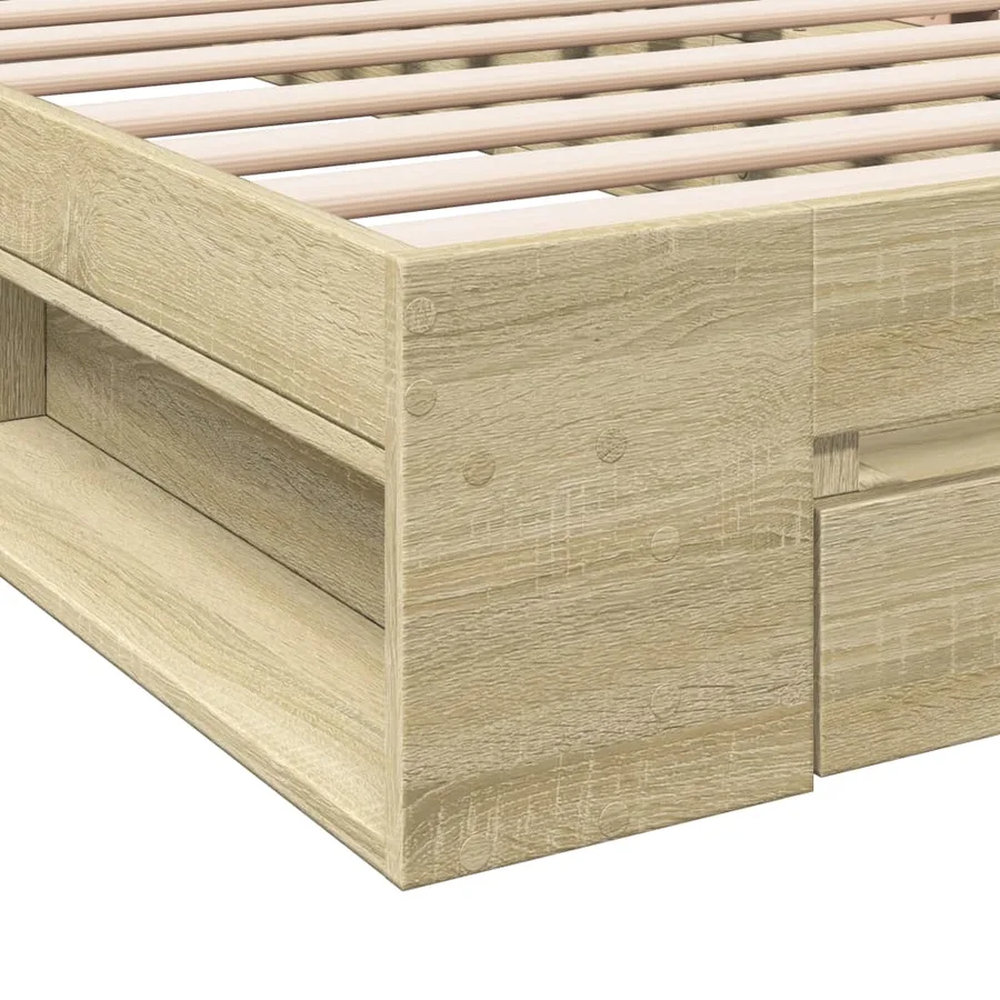 Cadre de lit avec tiroir sans matelas chêne sonoma 90x190 cm - 8