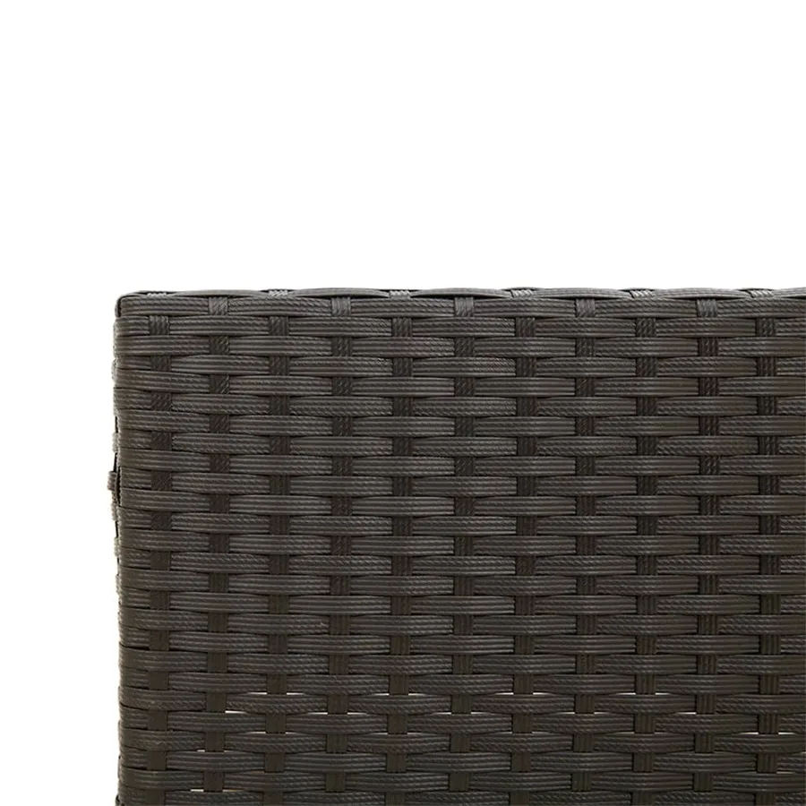 Canapé de jardin avec table et coussins en forme de L noir - 10