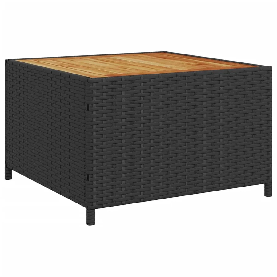 Canapé de jardin avec table et coussins en forme de L noir - 8