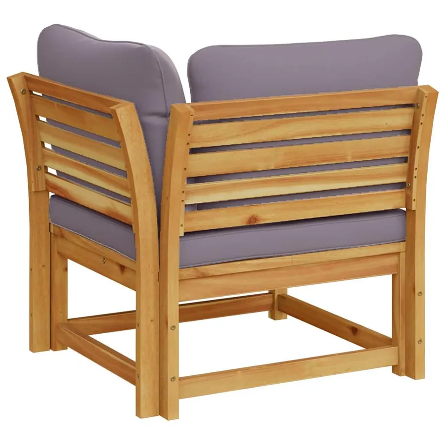 Canapé d'angle de jardin coussins 73x73x65cm bois massif acacia - 6
