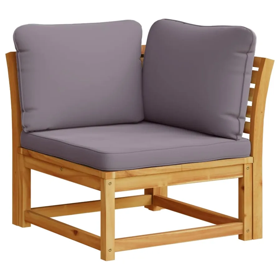 Salon de jardin 6 pcs avec coussins bois d'acacia solide - 3