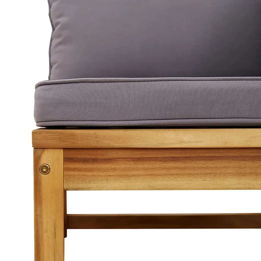 Salon de jardin 6 pcs avec coussins bois d'acacia solide - 7