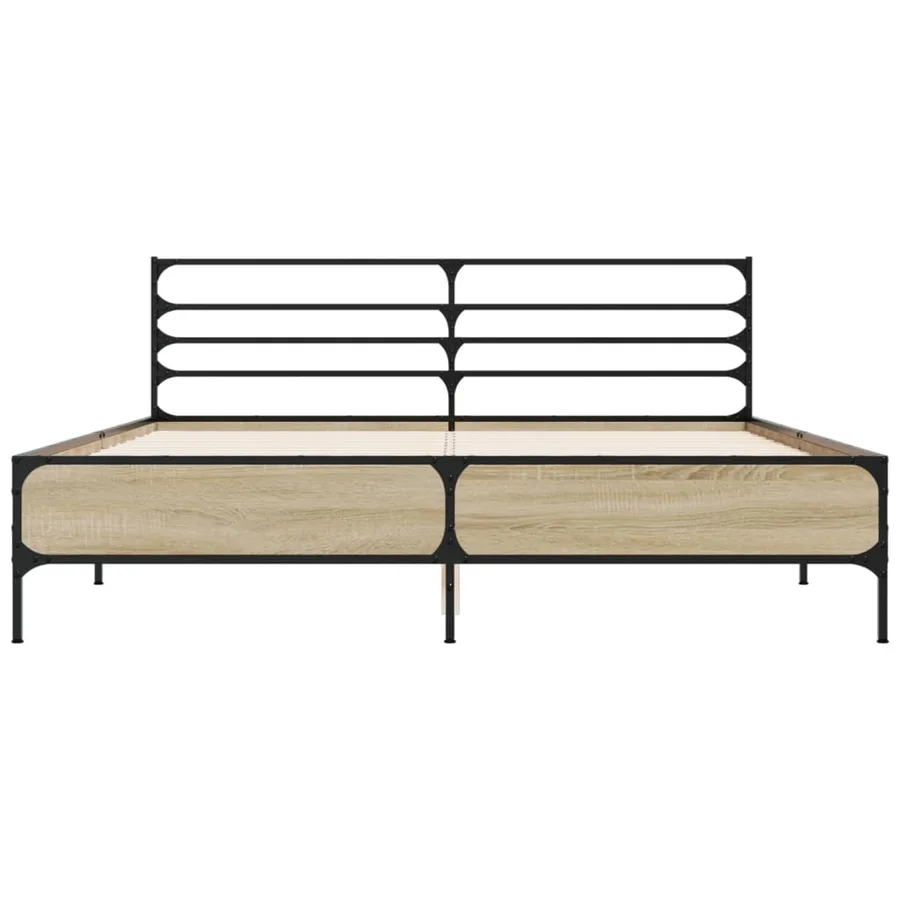 Cadre de lit sans matelas chêne sonoma 150x200 cm - 4