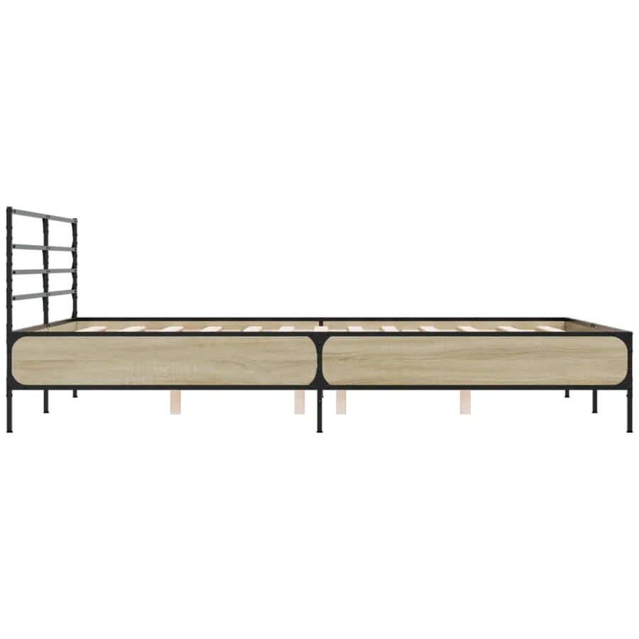 Cadre de lit sans matelas chêne sonoma 150x200 cm - 5