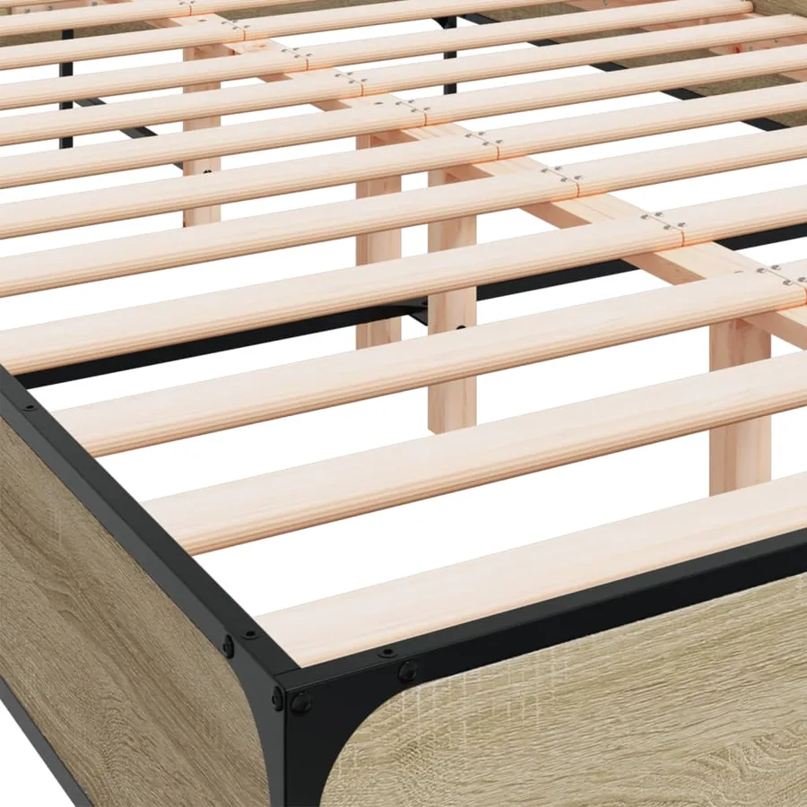 Cadre de lit sans matelas chêne sonoma 150x200 cm - 7