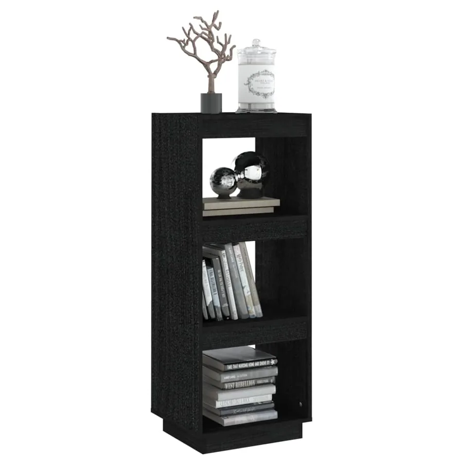 Bibliothèque/Séparateur de pièce noir 40x35x103 cm pin massif - 4