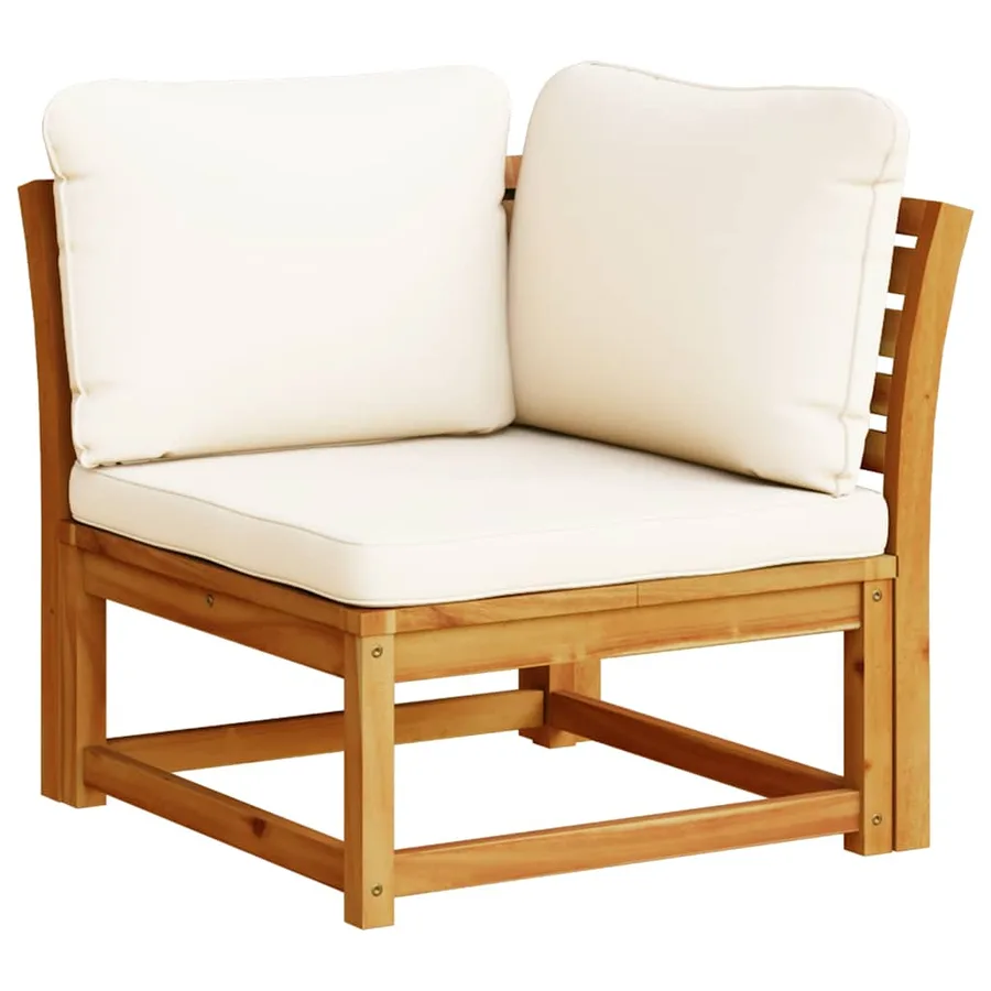 Salon de jardin 6 pcs avec coussins bois d'acacia solide - 4