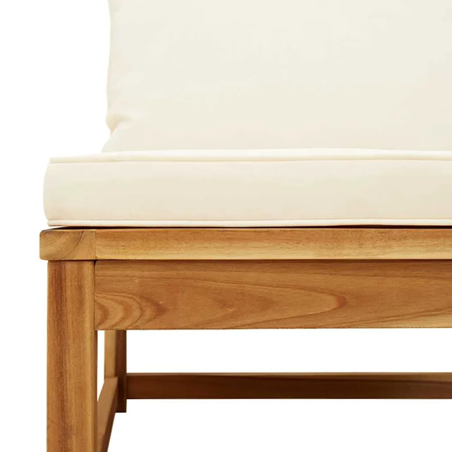 Salon de jardin 6 pcs avec coussins bois d'acacia solide - 6