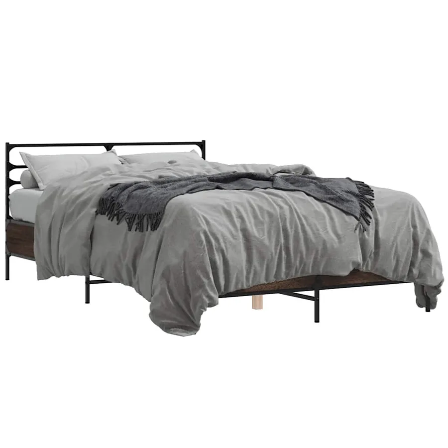 Cadre de lit sans matelas chêne marron 140x190 cm - 2