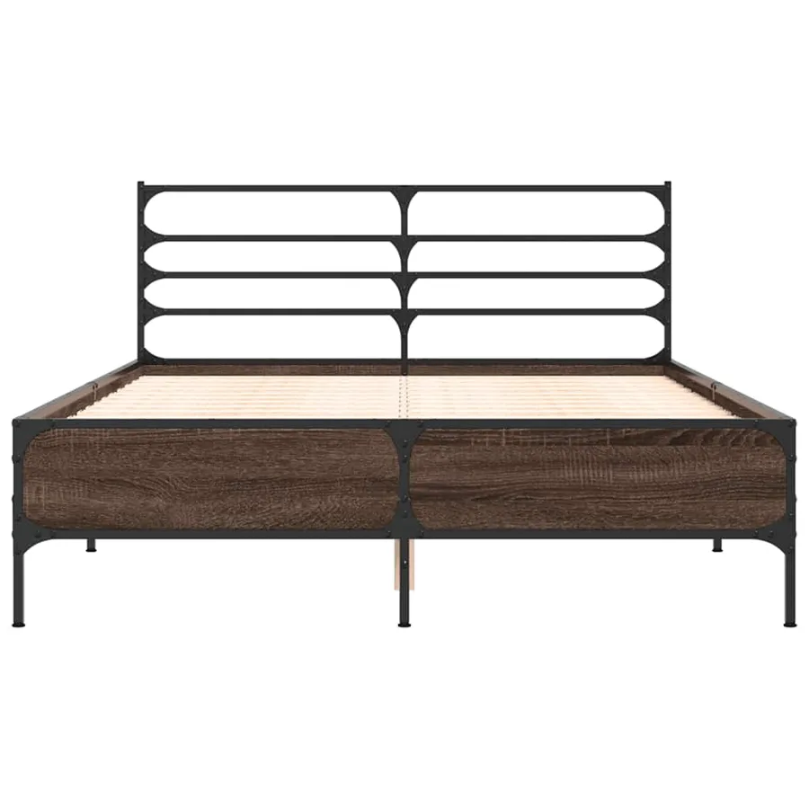 Cadre de lit sans matelas chêne marron 140x190 cm - 4