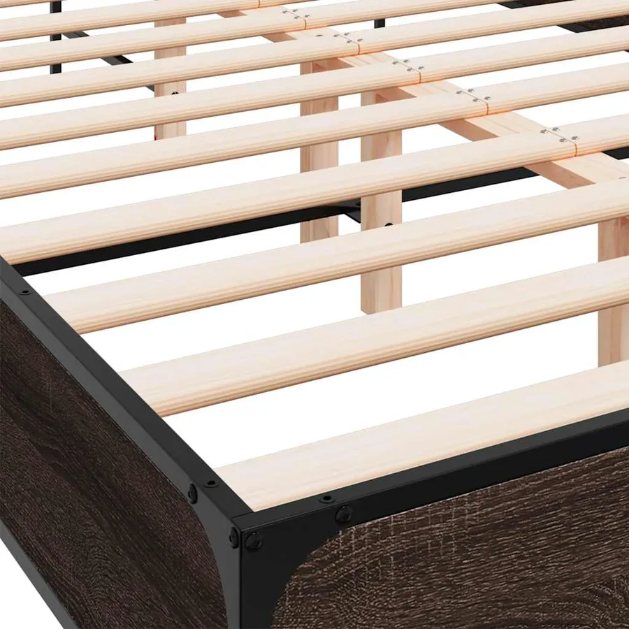 Cadre de lit sans matelas chêne marron 140x190 cm - 7