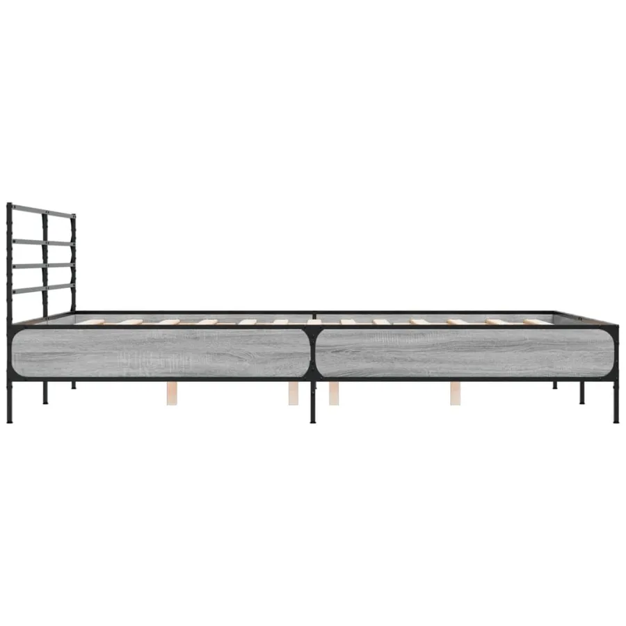 Cadre de lit sans matelas sonoma gris 160x200 cm - 5