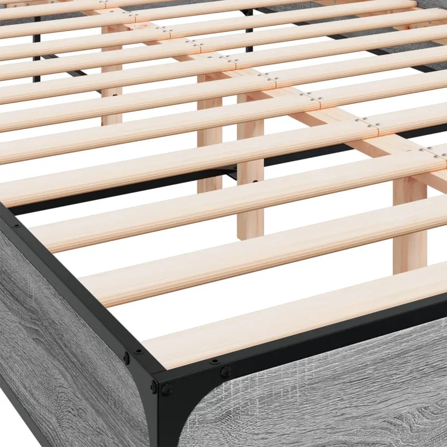 Cadre de lit sans matelas sonoma gris 160x200 cm - 7