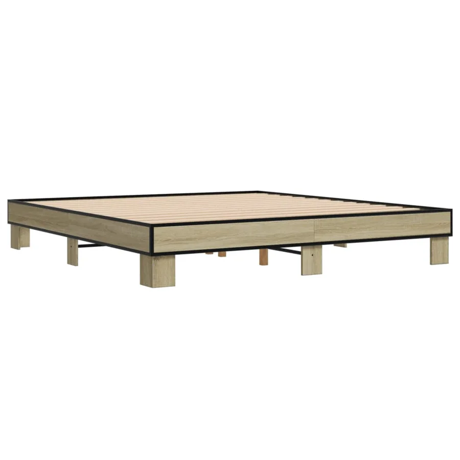 Cadre de lit sans matelas chêne sonoma 160x200 cm - 3