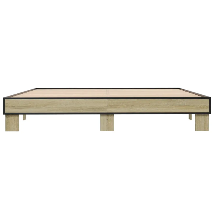 Cadre de lit sans matelas chêne sonoma 160x200 cm - 4