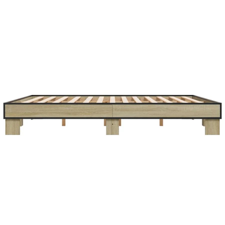 Cadre de lit sans matelas chêne sonoma 160x200 cm - 5