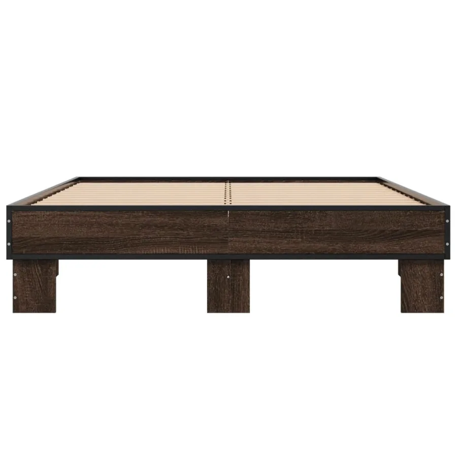 Cadre de lit sans matelas chêne marron 140x190 cm - 4