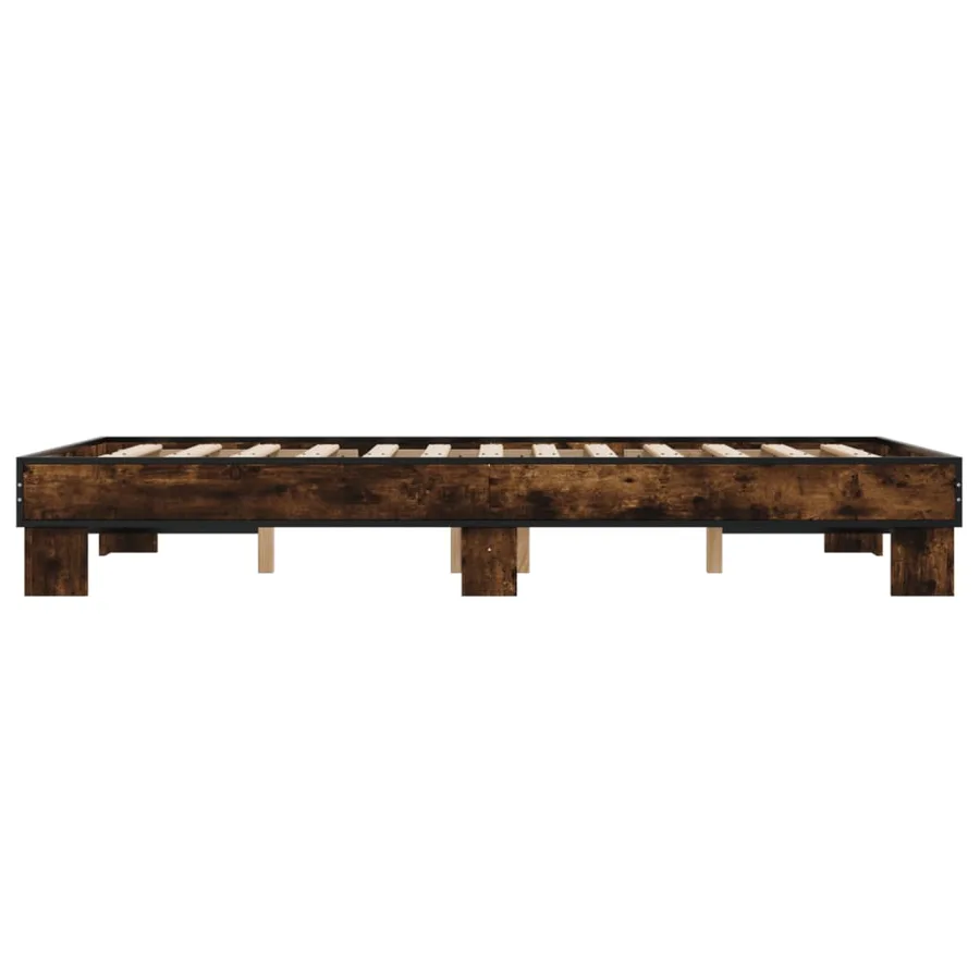 Cadre de lit sans matelas chêne marron 140x190 cm - 5