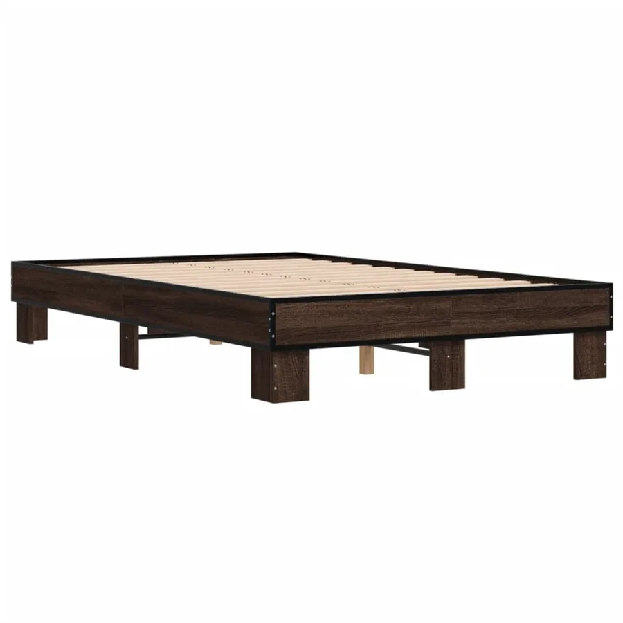 Cadre de lit sans matelas chêne marron 140x190 cm - 6