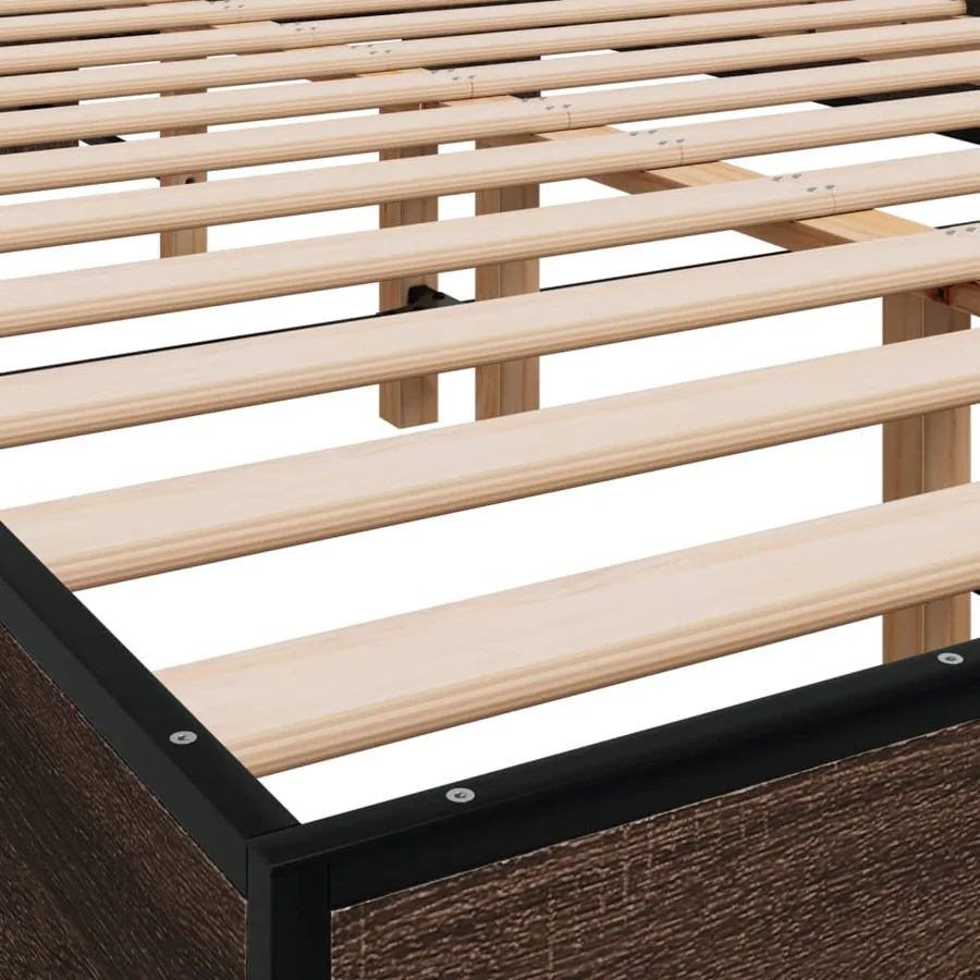 Cadre de lit sans matelas chêne marron 140x190 cm - 7