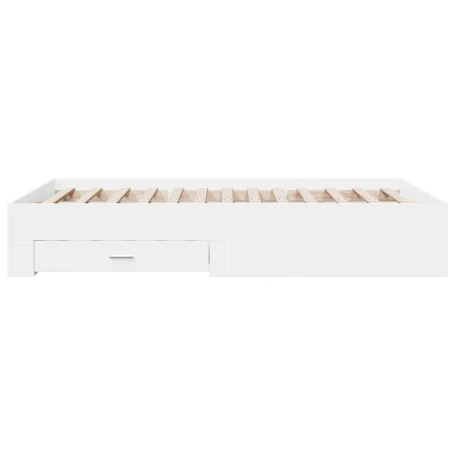 Cadre de lit avec tiroirs sans matelas blanc 120x200 cm - 5