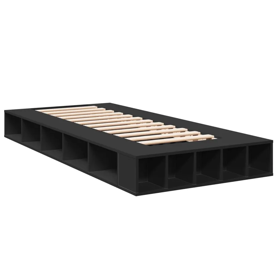Cadre de lit sans matelas noir 90x190 cm - 3