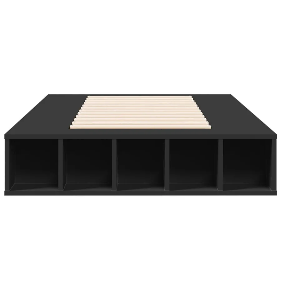 Cadre de lit sans matelas noir 90x190 cm - 4