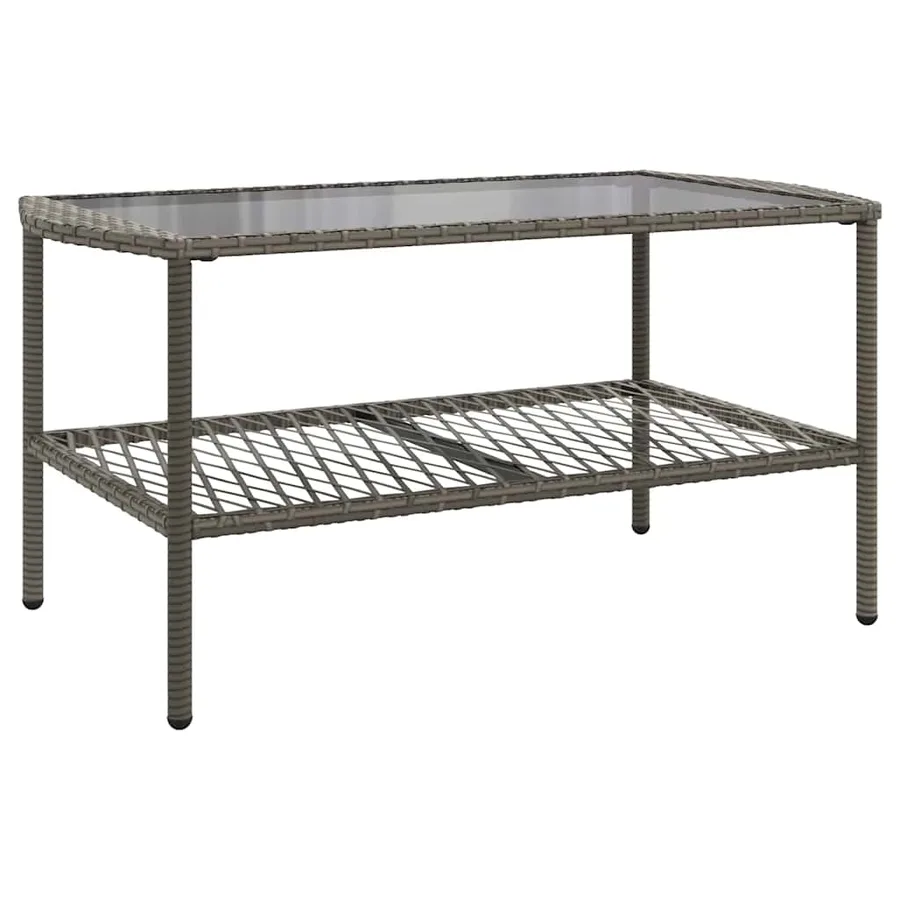 Salon de jardin 4 pcs avec coussins gris résine tressée - 6
