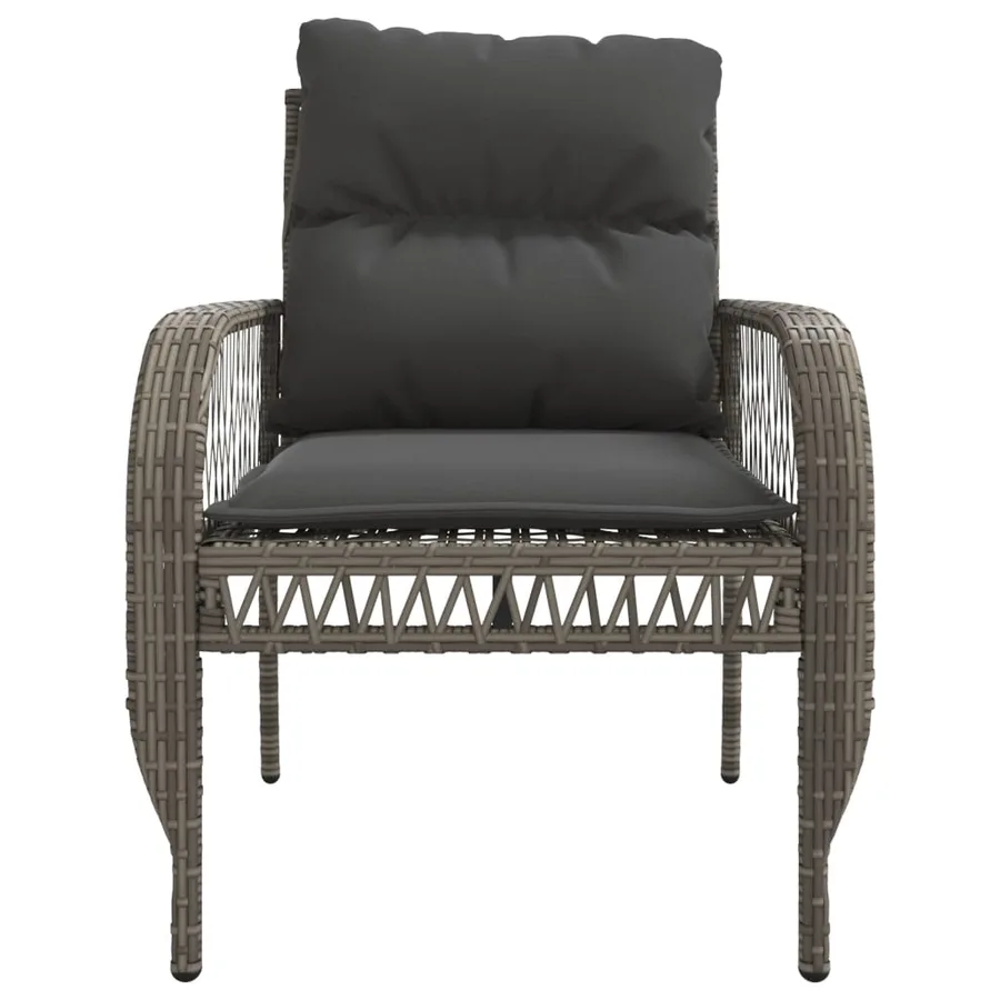 Salon de jardin 4 pcs avec coussins gris résine tressée - 8