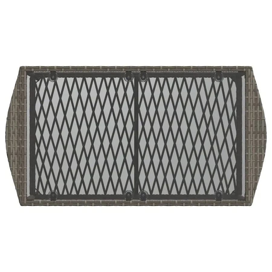 Salon de jardin 4 pcs avec coussins gris résine tressée - 9
