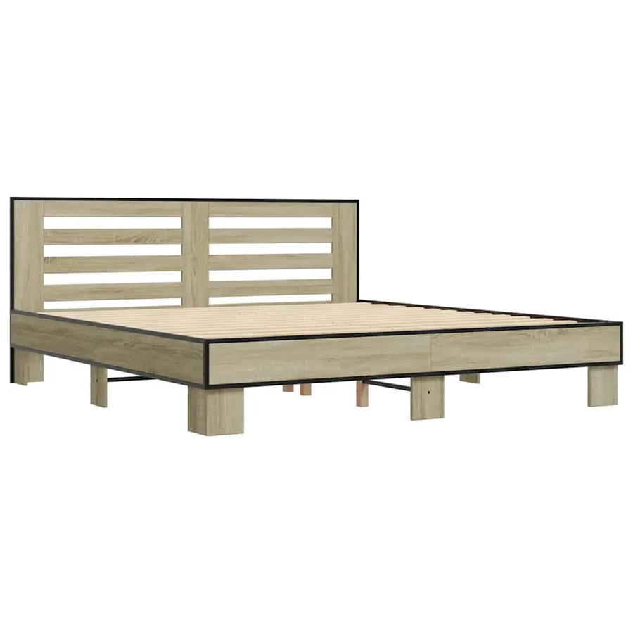 Cadre de lit sans matelas chêne sonoma 200x200 cm - 3