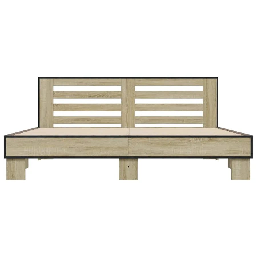 Cadre de lit sans matelas chêne sonoma 200x200 cm - 4