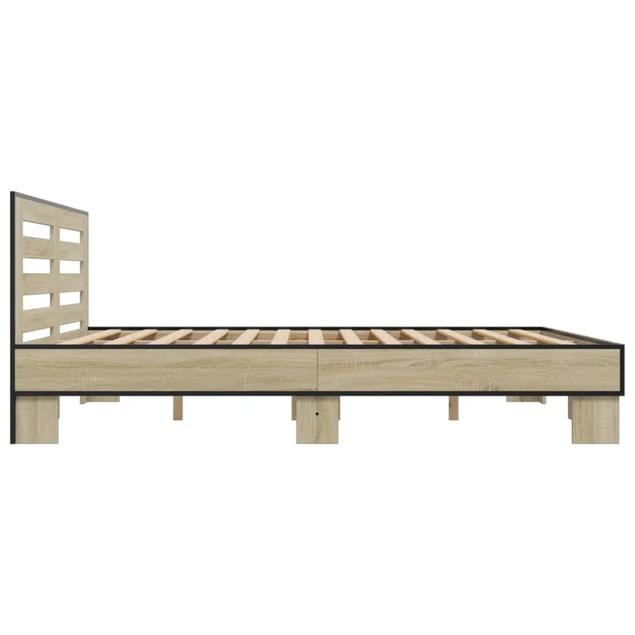 Cadre de lit sans matelas chêne sonoma 200x200 cm - 5