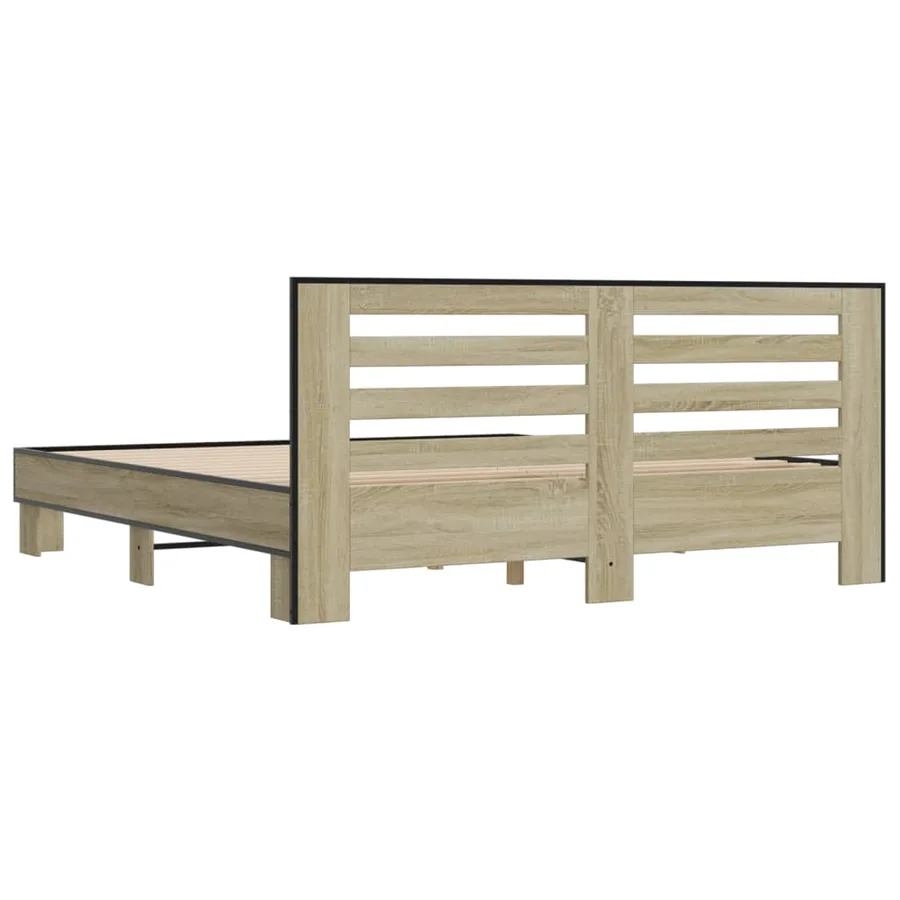 Cadre de lit sans matelas chêne sonoma 200x200 cm - 6