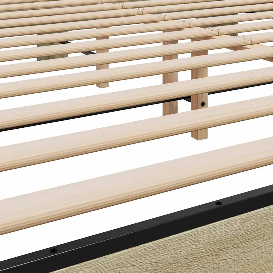 Cadre de lit sans matelas chêne sonoma 200x200 cm - 7