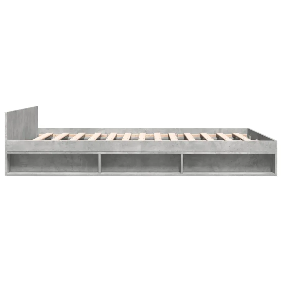 Cadre de lit avec tiroirs sans matelas gris béton 120x200 cm - 5