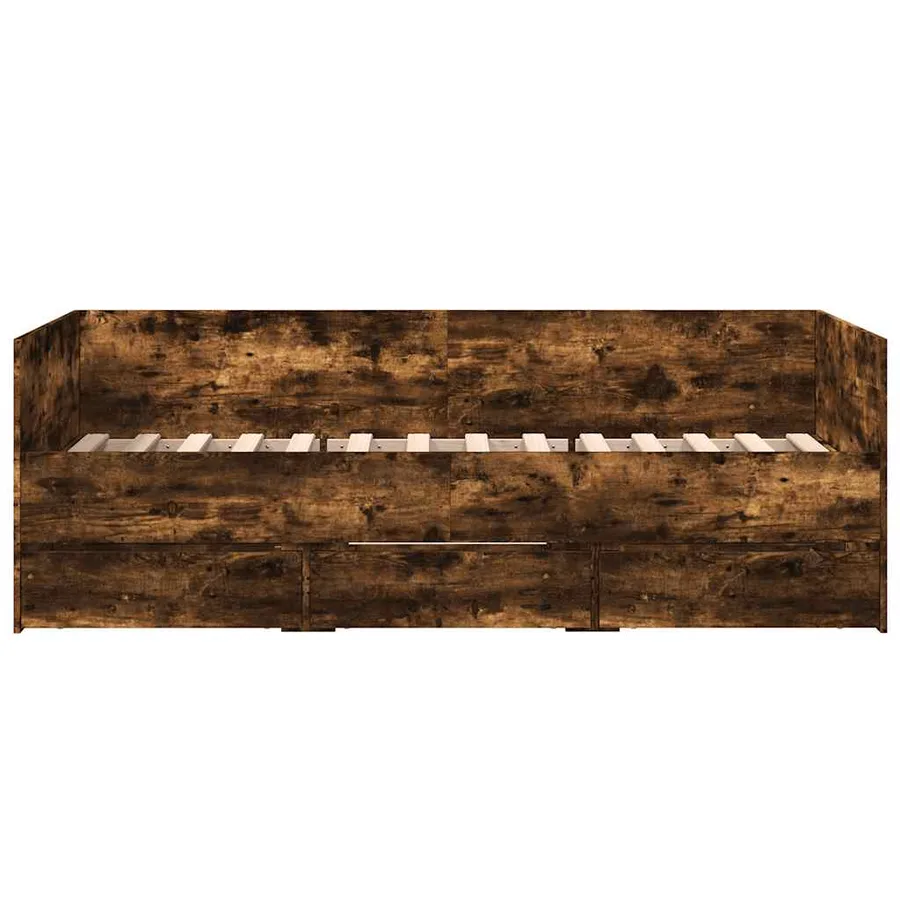 Lit de jour avec tiroirs sans matelas chêne fumé 90x190 cm - 4