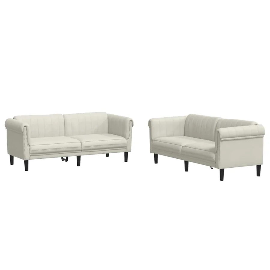 Ensemble de canapés 2 pcs crème velours - 2