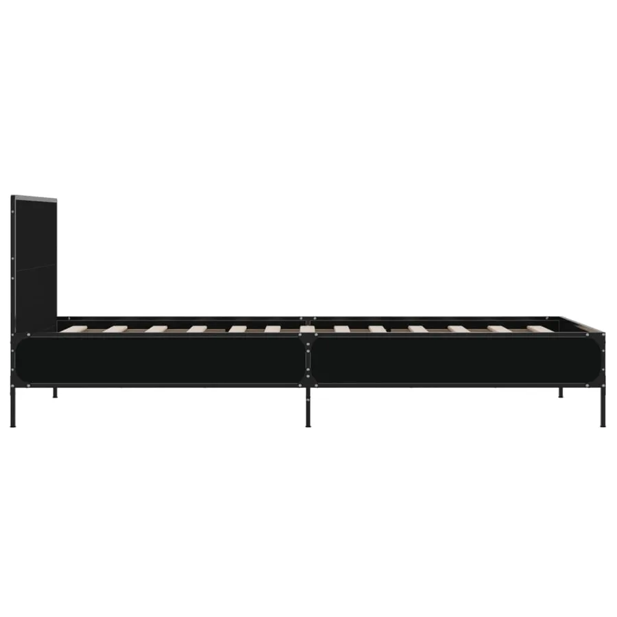 Cadre de lit sans matelas noir 100x200 cm - 5