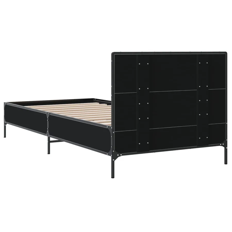 Cadre de lit sans matelas noir 100x200 cm - 6