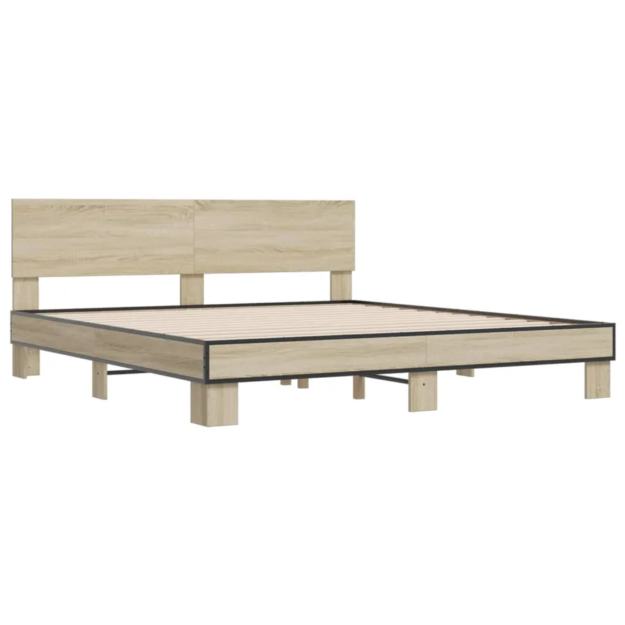 Cadre de lit sans matelas chêne sonoma 200x200 cm - 3